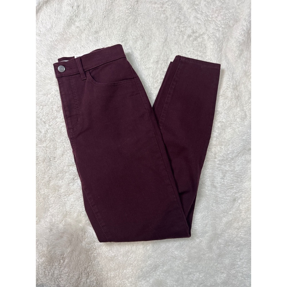 Loft‎ The Skinny Pants Womens 25 Burgundy New High Rise Petite Trousers